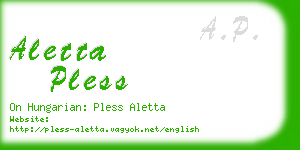 aletta pless business card